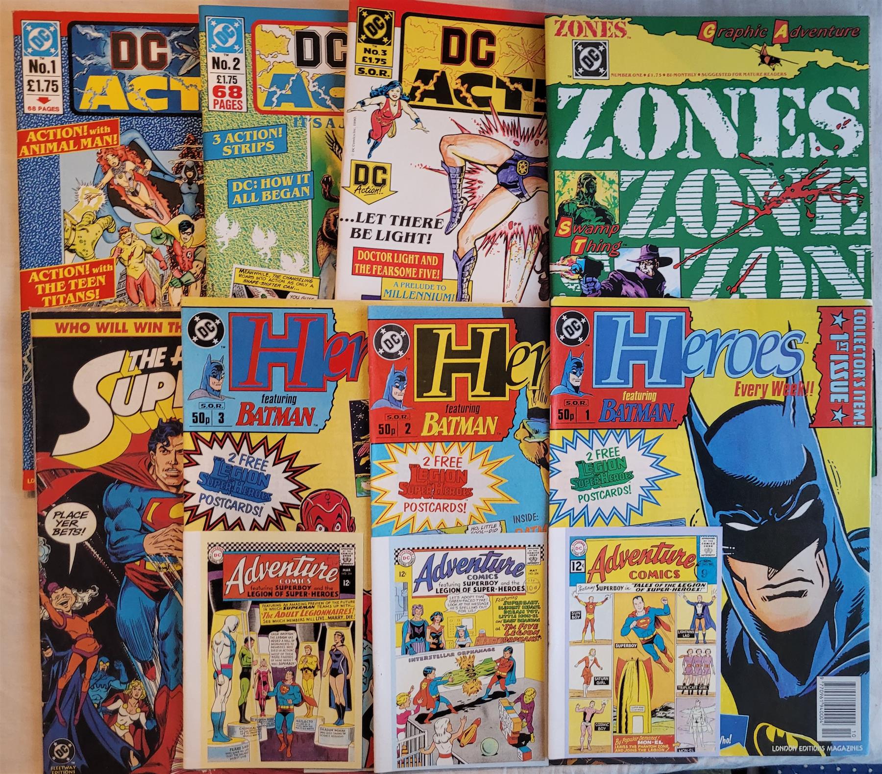 Assorted British DC Comics x 8 (Batman, Superman, etc) - Parallel Worlds